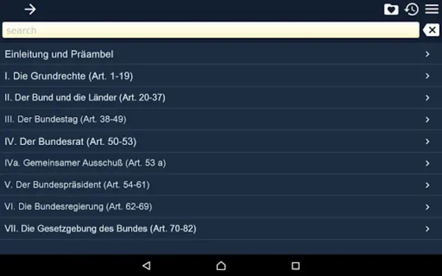 Das Grundgesetz für die Deutschland android App screenshot 1